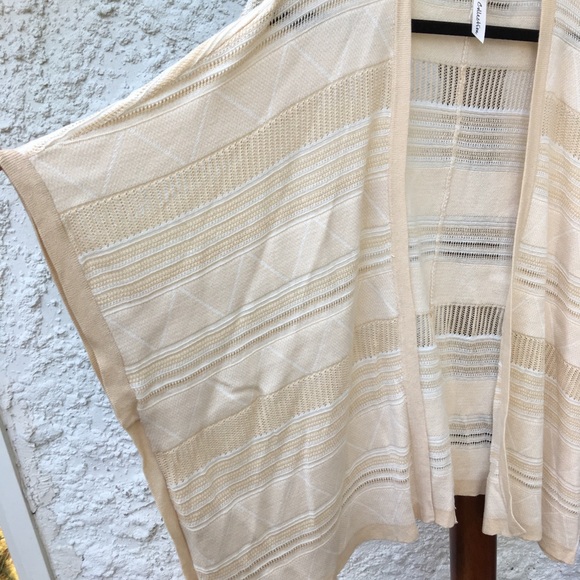 NY collection knit cream short sleeve cardigan - Picture 4 of 5